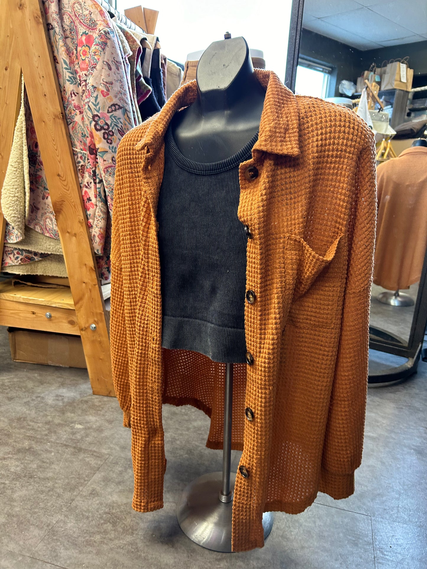 Waffle Button Up