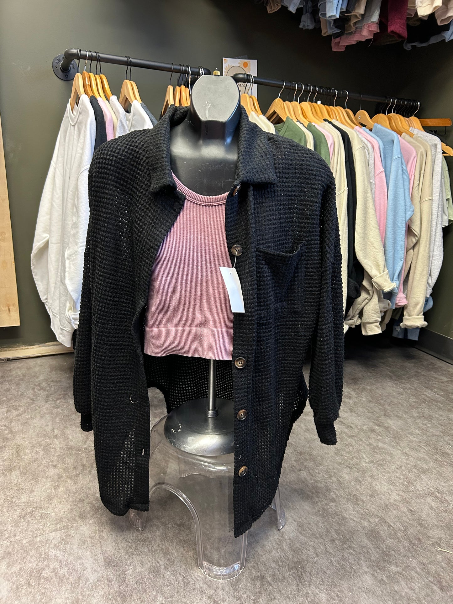 Waffle Button Up