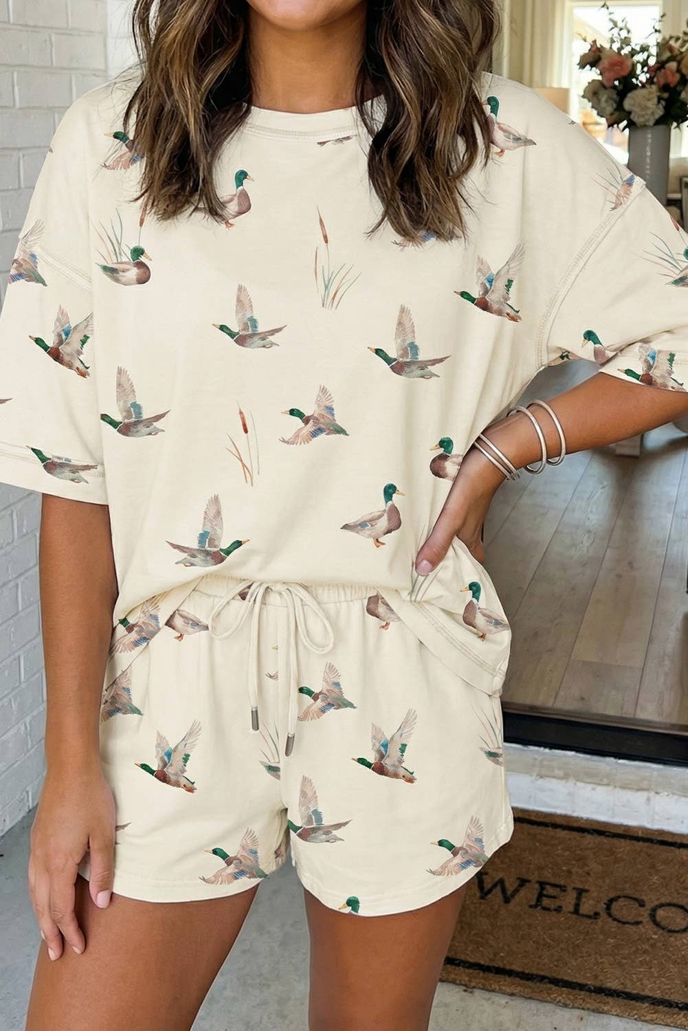 Mallard Oversized Tee and Shorts Set