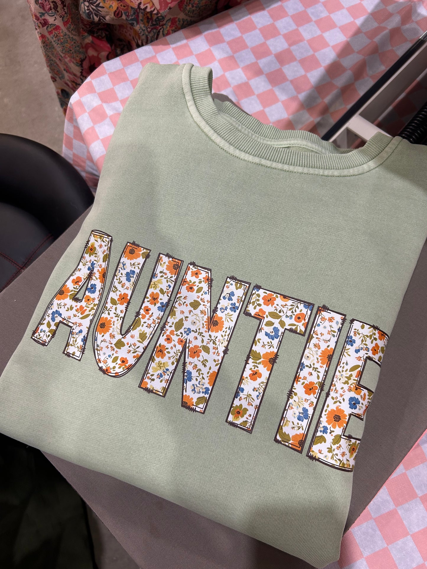 Auntie Floral Crewneck
