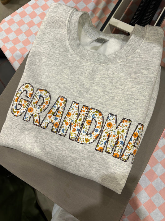 Grandma Floral Crewneck
