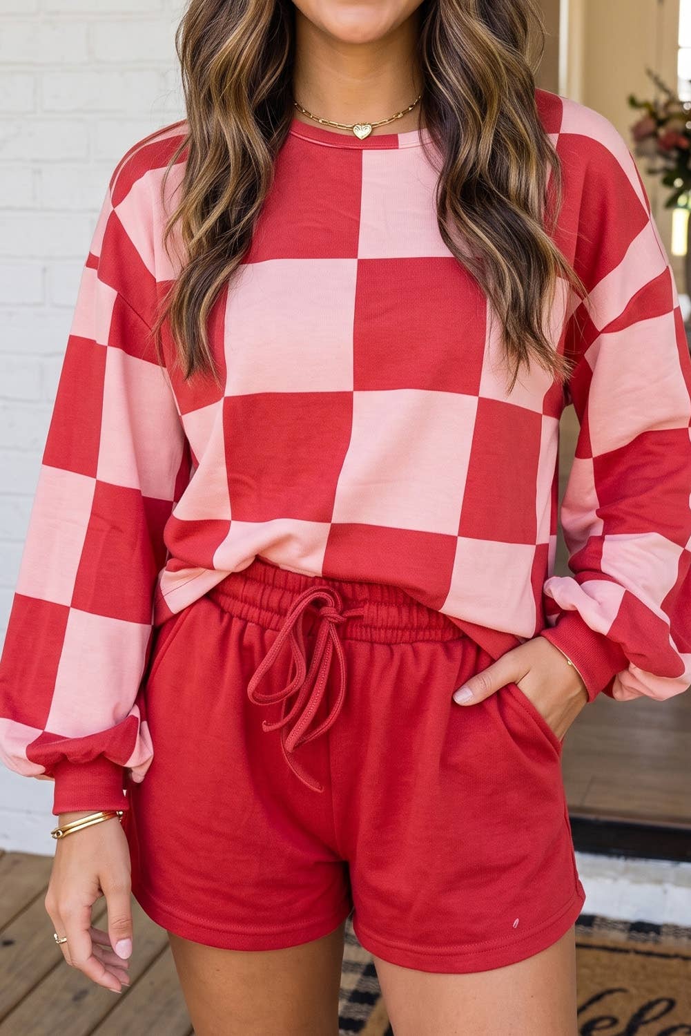 Checkered Shorts Lounge Set