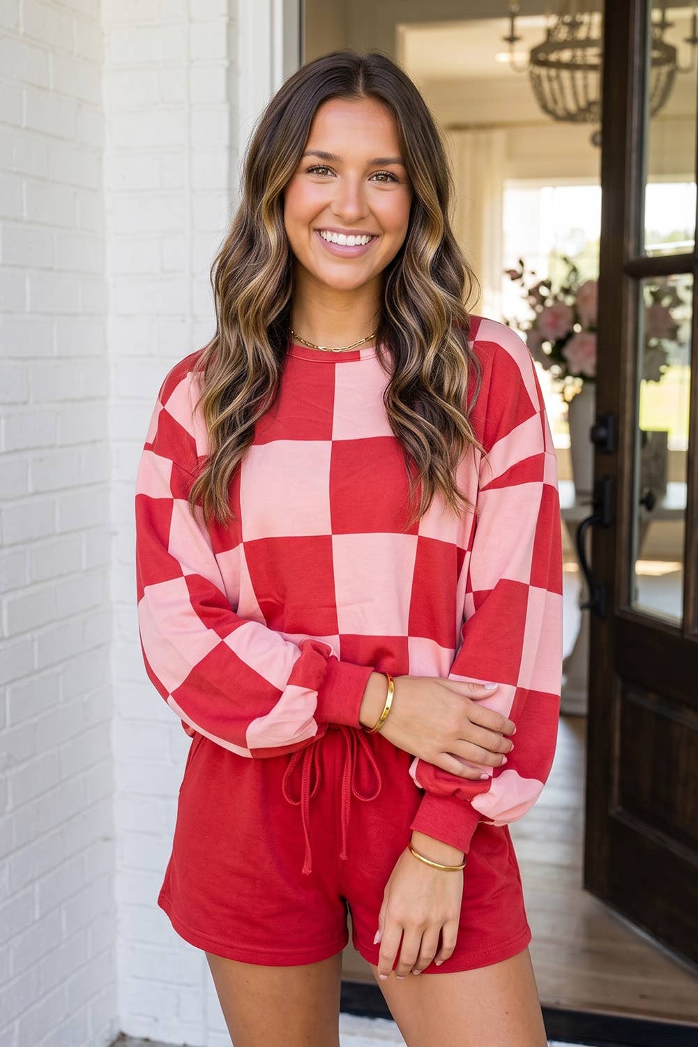 Checkered Shorts Lounge Set