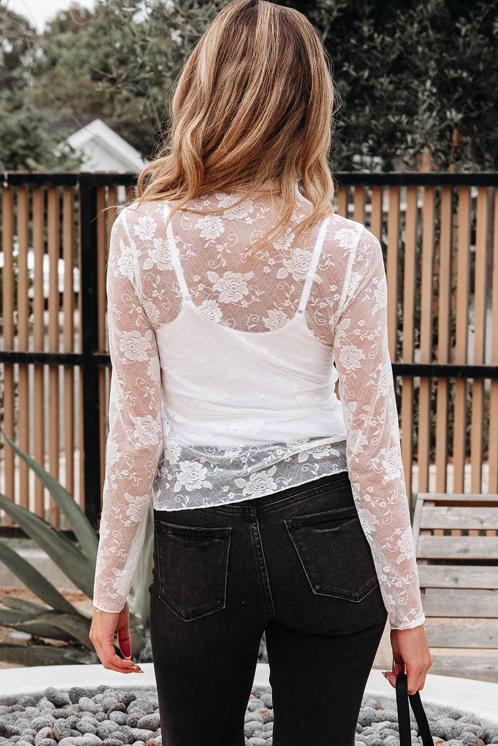 Floral Mesh Long Sleeve Top