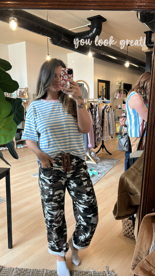 Camo Tie Waist Pants