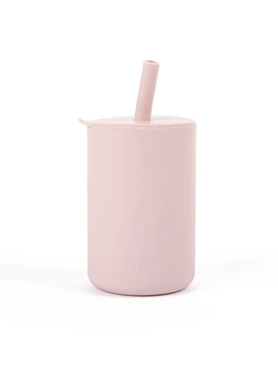 Silicone cup with lid and straw
