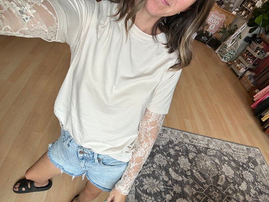 Lace Sleeved T-Shirt