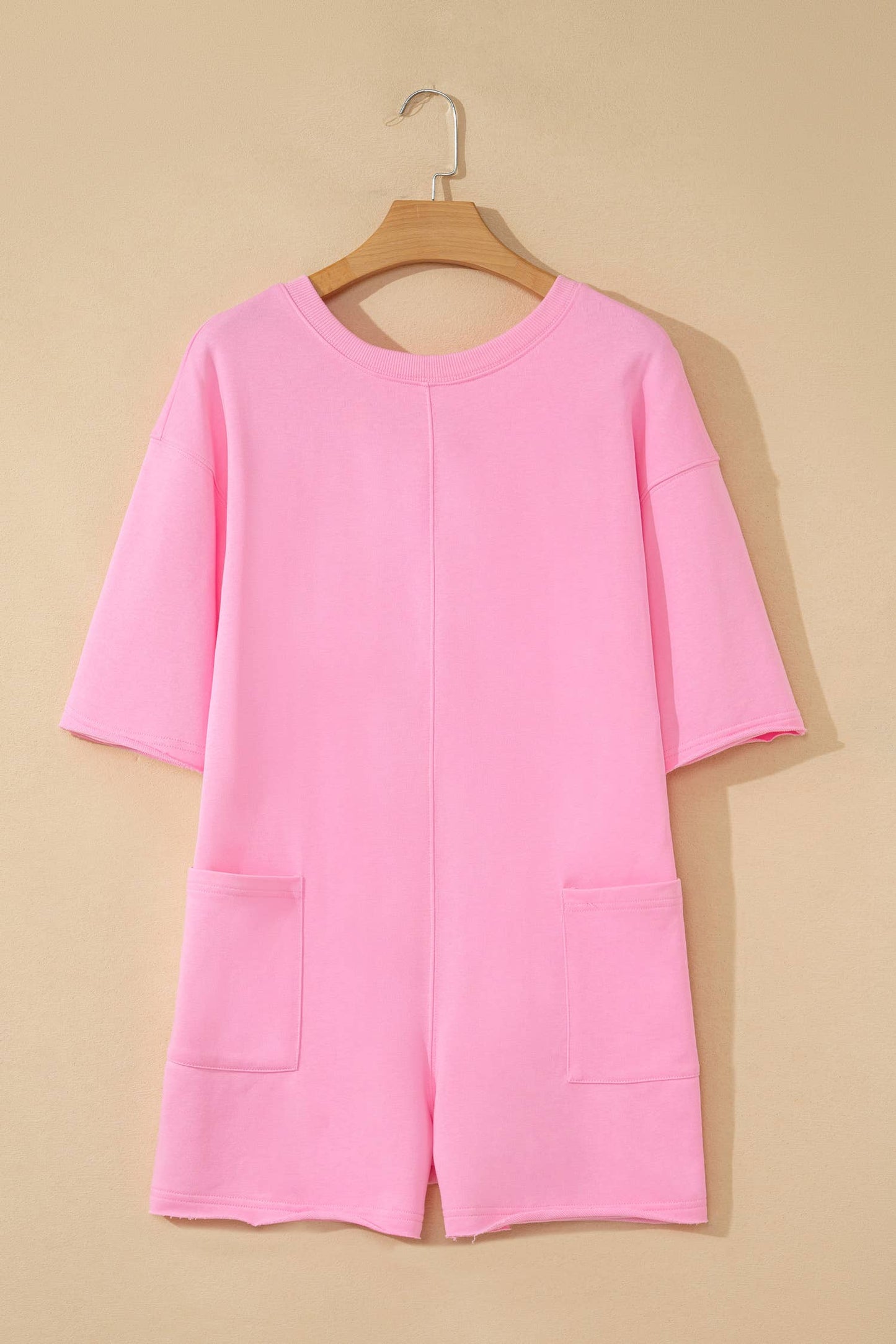 Pink Raw Hem Romper