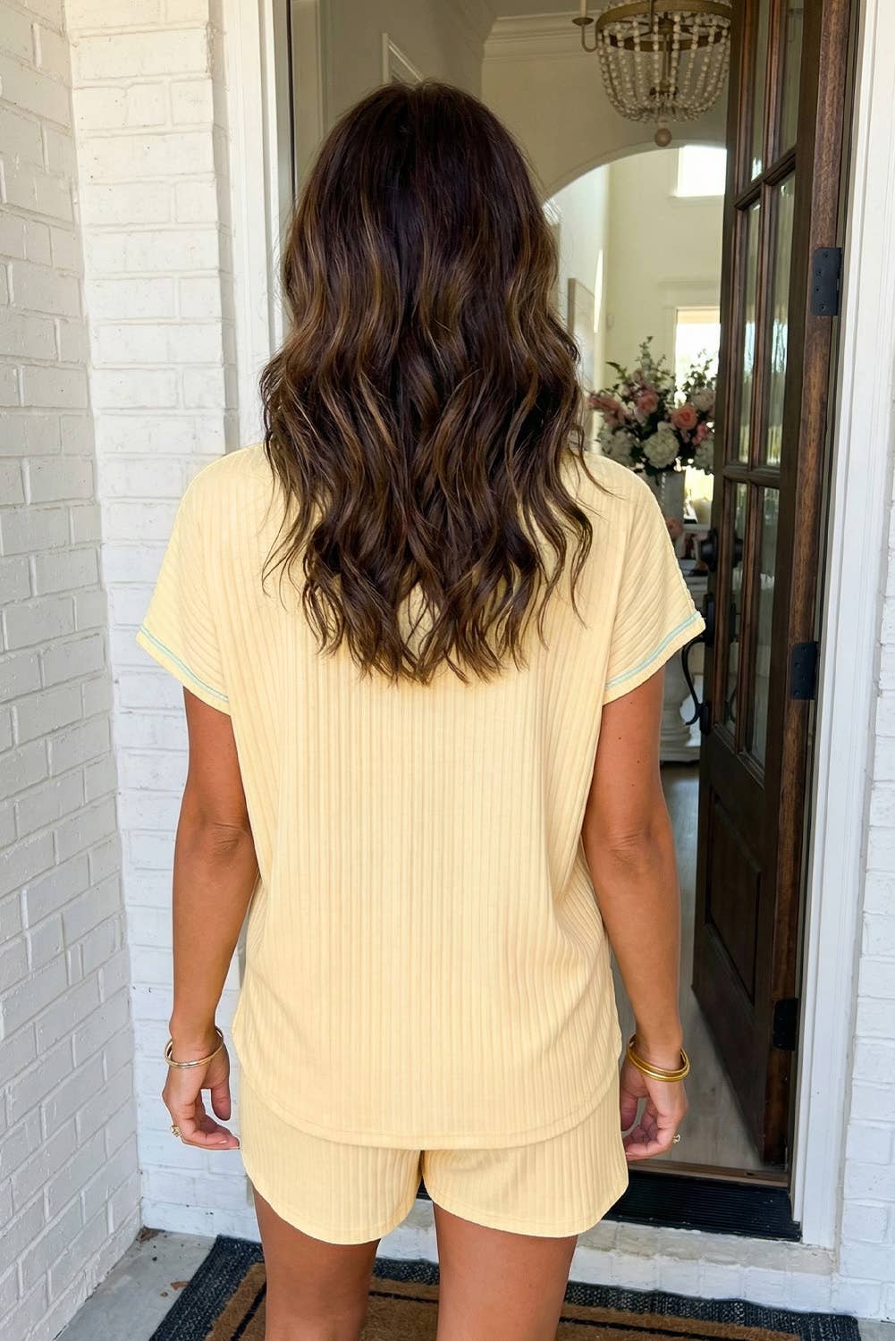 Ribbed Short and Tee Set (yellow or green)