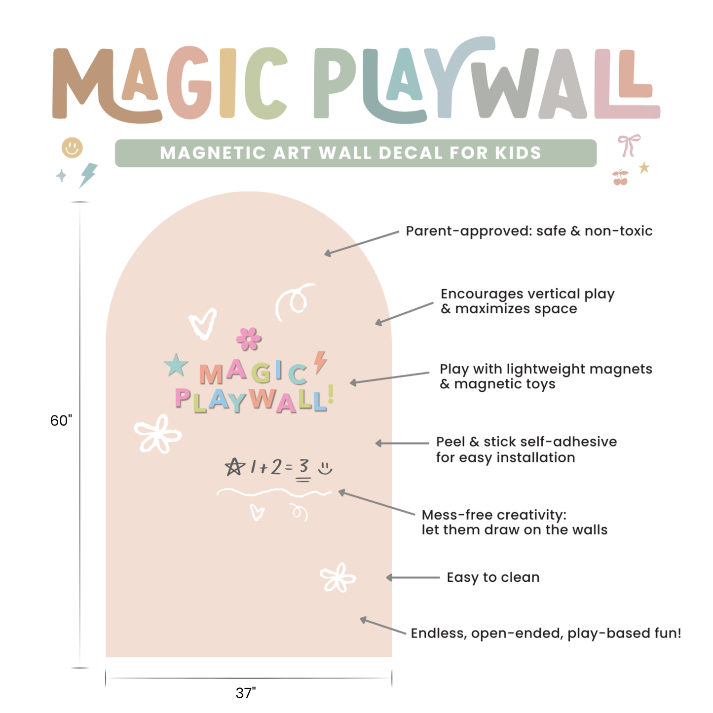 JUMBO Magic Playwall - Arch Magnetic Wall Decal for Kids