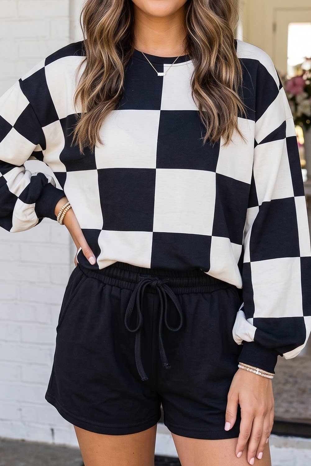 Checkered Shorts Lounge Set